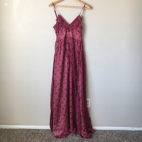 Anthropologie Aryn K Ruffle Silk Vintage Lotus S - Picture 4 of 8